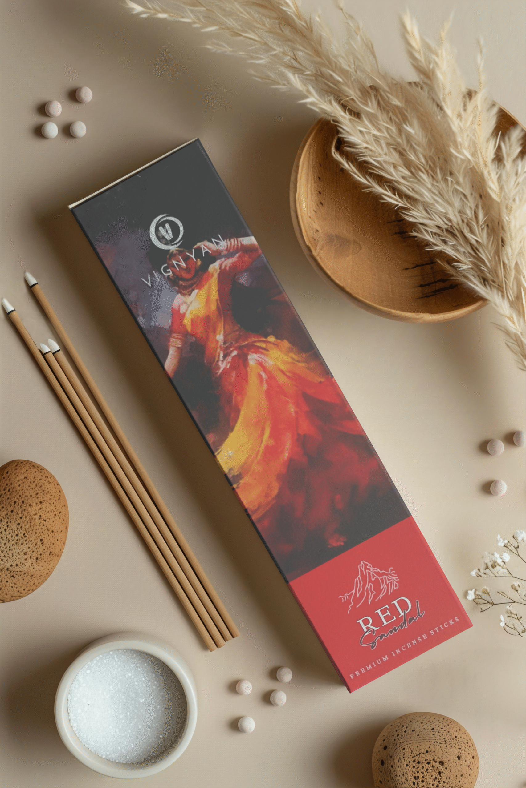 VIGNYAN Red Sandal - Premium Incense Sticks