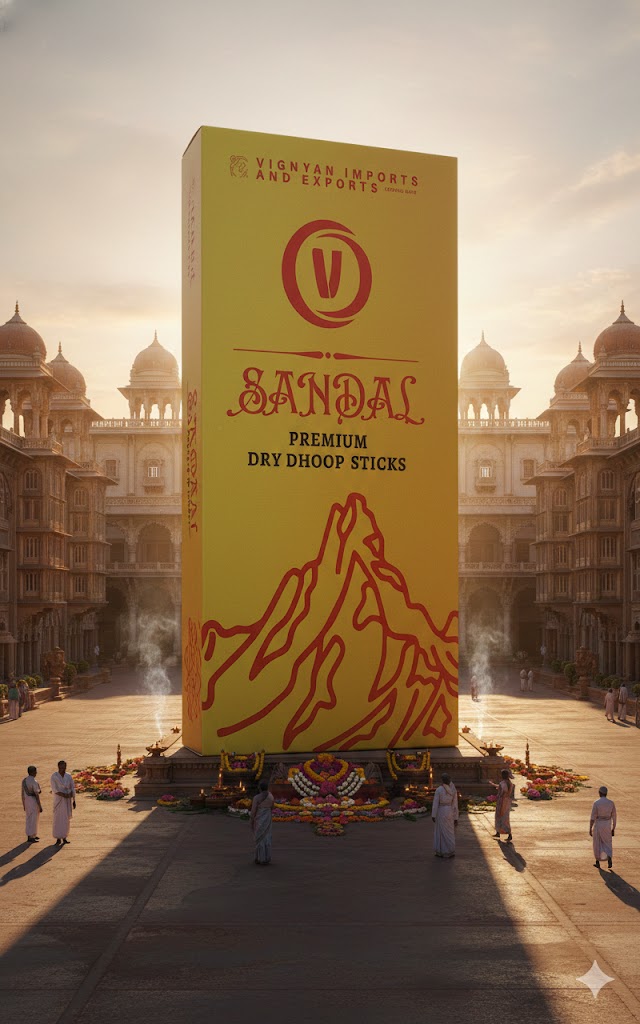 VIGNYAN Sandal Premium Dry Dhoop Sticks – Pure Sandalwood Fragrance for Inner Peace